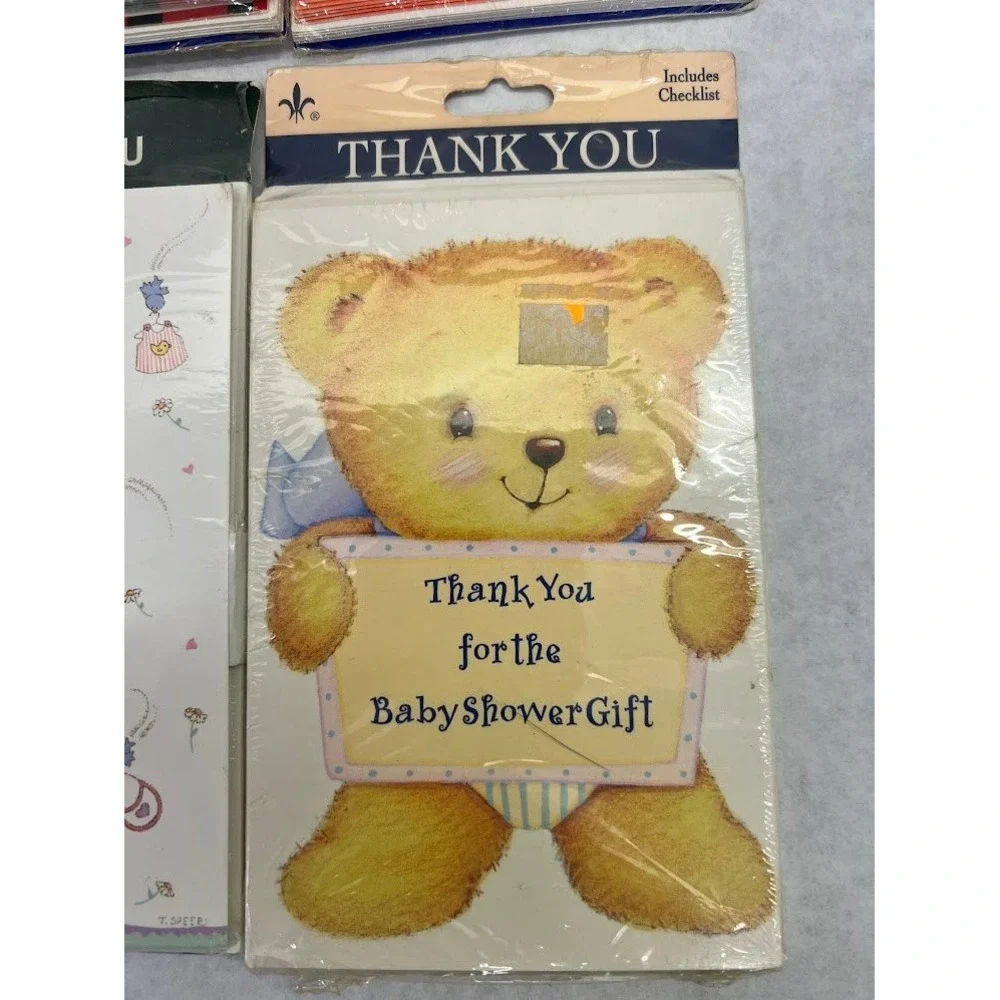Vintage Greeting Card Lot Invitations Thank You Baby Bridal Shower  11pk